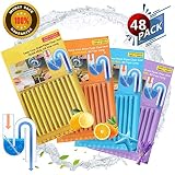 Drain Sticks Drain Stix Drain Cleaner & Deodorizer Sticks Drainstix for Clogs Kitchen Bathroom Sinks Unclog Eliminate Odor Septic Tank(48pack)  