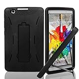 LG G Pad X 8.0 V521 Case, {NFW} Premium Hybrid Drop Proof Armor Defender Full-body Protection Heavy Duty Kickstand Case for LG G Pad X 8.0 V521/G Pad III 8.0 V525 2016 (T-Mobile) (HVD Black/Black)