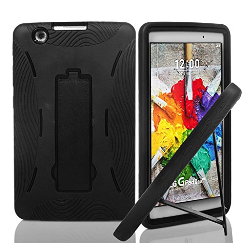 LG G Pad X 8.0 V521 Case, {NFW} Premium Hybrid Drop Proof Armor Defender Full-body Protection Heavy Duty Kickstand Case for LG G Pad X 8.0 V521/G Pad III 8.0 V525 2016 (T-Mobile) (HVD Black/Black)