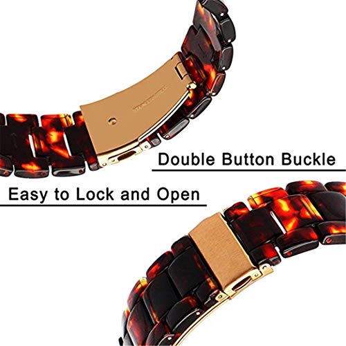 For 42mm Apple Watch Band Women Men, SUEKQ Fashion Resin iWatch Band Bracelet with Copper Stainless Steel Buckle Sport Replacement Strap Wristband Accessories for Apple Watch Series 3/2/1 (Brown)