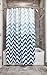 iDesign Ombre Chevron Fabric Shower Curtain - Blue and White