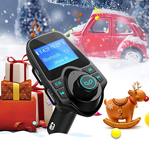 Mpow Trasmettitore FM Bluetooth, FM Trasmettitore per Auto Radio Adattatori Vivavoce Car Kit per Scheda TF, USB Port, Micro SD Card, U Disk, Cellulari, Tablet Portatile, Altri Dispositivi Bluetooth