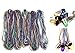 Oojami 72 Necklace 33 inch 07mm Metallic Multi Colors Mardi Gras Beads Beaded Necklace with Shot Glasses