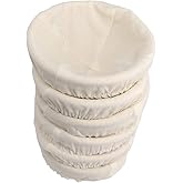 5 inch Bread Basket Set of 6, Banneton Bread Proofing Basket