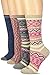 Wool IQ Women's Warm Fair Isle Crew Boot Sock 4-Pack, Blue, Pink, Multi, 9-11