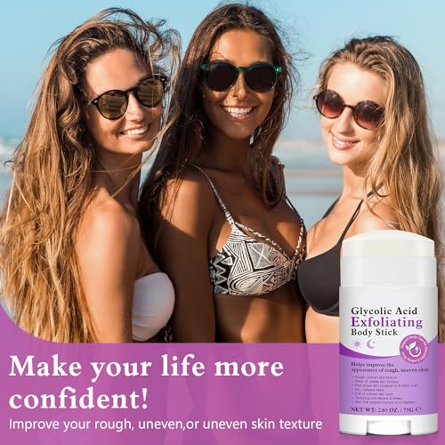 Glycolic Acid Exfoliating Body Stick 75g – With 7% Glycolic Acid & 0.5% Salicylic Acid, Helps Smooth Rough Skin, With Shea Butter, Gentle Body Exfoliation