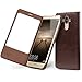 Huawei Mate 9 Case, QIALINO UtraSlim Genuine Leather Smart Cover (with Smart View Window and Auto Sleep/Wake Feature) for Huawei Mate9, Brown
