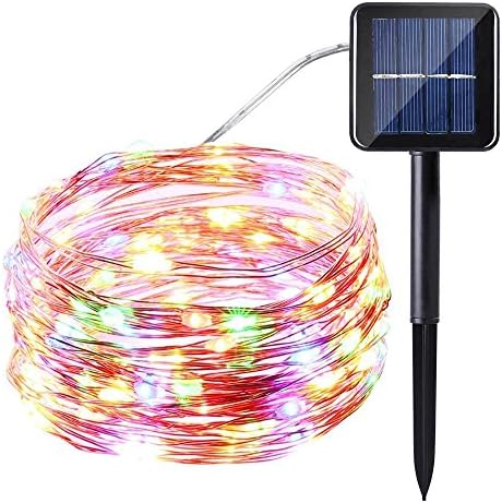 120 LED Solar Powered String Light, Panpany 26ft Outdoor Floor Lamps Warm White Starry String Lights Copper Wire Lights Ambiance Lighting for Garden, Patio, Wedding, Party and Holiday Decorations