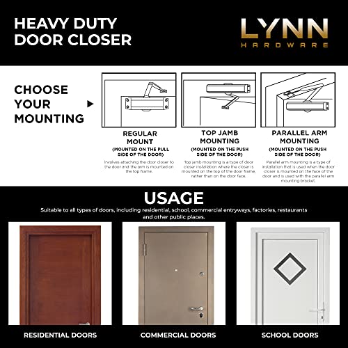 LYNN HARDWARE Heavy Duty Commercial Door Closer, DC8016 Automatic Door
