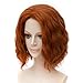 Women Cosplay Short Brown Wig Black Widow Wig for Halloween Costume