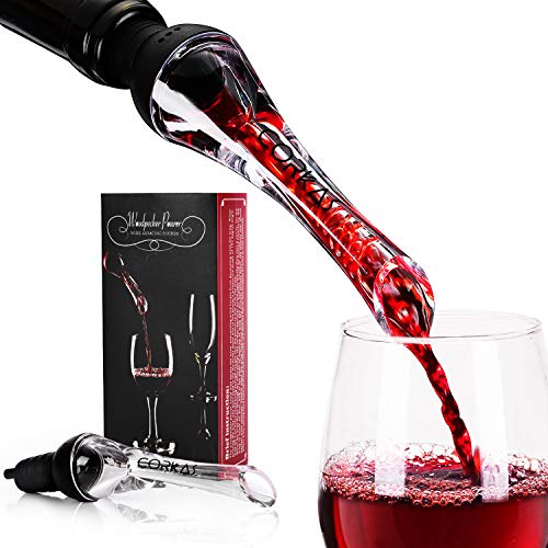 Wine Aerator by Corkas, 2020 Premium Wine Pourer Decanter Spout for Aerating Wine Instantly Perfect Gift for Wine Lovers - Thumbnail 7