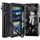 Galaxy S8 Case, LK [Wrist Strap] Luxury PU Leather Wallet Flip Protective Case Cover with Card Slots and Stand for Samsung Galaxy S8 (Black)