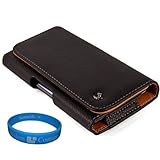 Executive Faux Leather Holster Carrying Case (LEA937) for BLU Pure XL / BLU Studio X Plus / BLU Studio 5.5 C / BLU Studio 5.5 S / BLU Studio 5.3 S with SumacLife TM Wisdom Courage Wristband