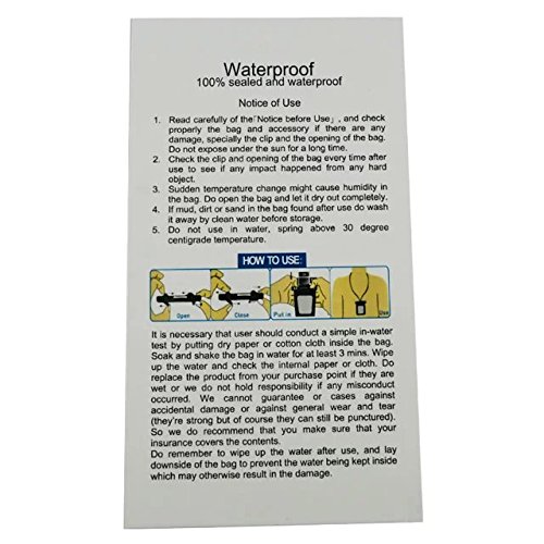 Tripcraft 6 Inch Waterproof Case Dry Bag Cell Phone Pouch for Apple iPhone 7 6 5, Samsung S7 S6 S5 Note HTC LG Sony(White)