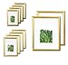 Vista Kayan Gallery Picture Frame 10-Pack Photo Set in Gold, (2) 8x10, (4) 5x7,(4) 4x6, Wide Mats