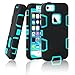 iPhone 5S Case, Elegant Choise Shock Absorbing Case, Rubber Combo Hybrid Impact Silicone Armor Hard Case Cover for Apple iPhone 5S (C-Blue/Black)