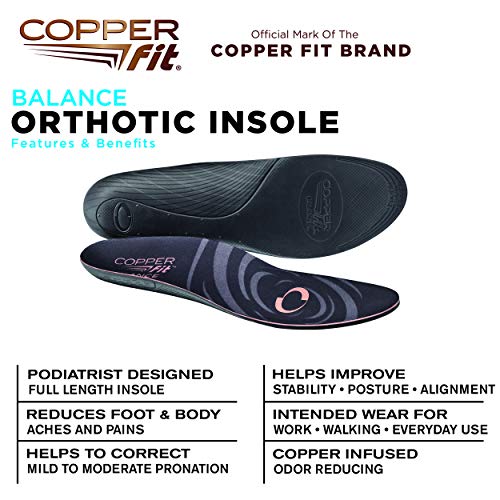 Copper Fit Balance Copper Infused Orthotic Insole, XSmall,1 Count