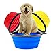 Mr. Peanut's Collapsible Dog Bowls, Set of 3 with Matching Carabiner Clips, Food Grade Silicone Portable Pet Bowls, Perfect Foldable Travel Bowls for Journeys, Hiking, Kennels & Camping