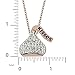 Hershey's Kisses Rose Gold Plated Sterling Silver Clear Crystal Kiss Pendant Necklace, 18