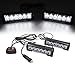 FOXCID 2 X 6 LED 9 Modes Traffic Advisor Emergency Warning Vehicle Strobe Lights for Interior Roof/Dash/Windshield/Grille/Deck Universal Waterproof (White)