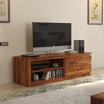 Urban Ladder Vector Solid Wood 52 TV Unit (Teak Finish)