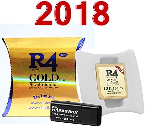 2018 Version R4I Gold Pro SDHC Card With Memory Adapter Compatible for 3DS, NDSiXL/LL, NDSi,NDSL, NDS, DSI, 2DS, NEW 3DS XL,NEW 2DS XL