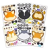 24 Make A Woodland Creatures Sticker Sheets - Fun Addition To Baby Shower Decorations & Birthday Party Supplies, Favors & Decor - Woodland Animals Include Fox, Owl, Chipmunk, Skunk, Deer, Raccoon