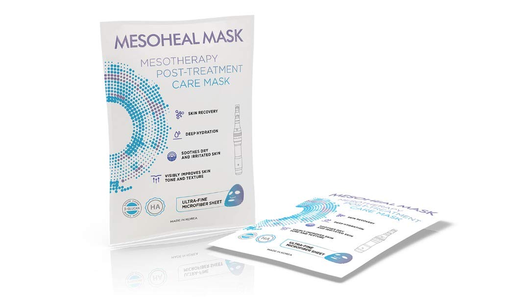 MESOHEAL (1 Single Pack) Mesotherapy Post-Treatment Care Mask Sheet Hyaluronic Acid Skincare Facial Hydrating Repair Calming Face Mask Anti-ageing Microneedling Dermaroll