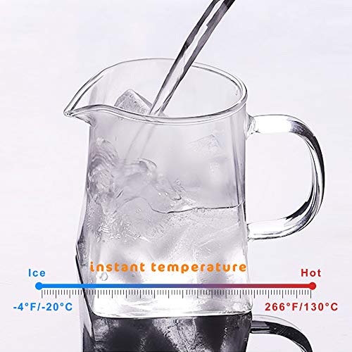 Highbor Clear Glass Tea Pot with Strainer, 500 ml/16.9oz Borosilicate