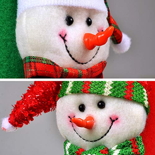 Sheskind Snowman Kitchen Appliance Handle Covers Christmas Handle Protector 3 Packs with Gift Snowman Welcome Ornament for Holiday Season Decoration