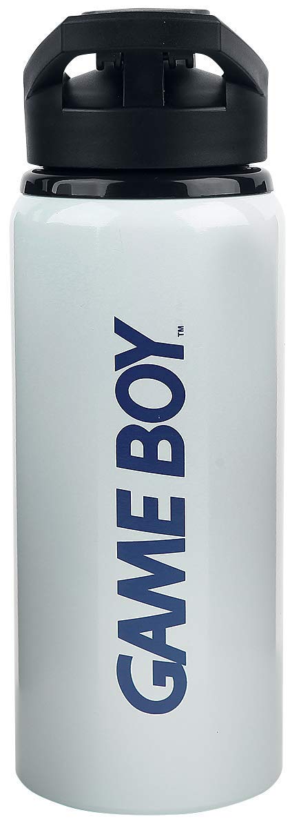 Nintendo Game Boy Metal 600ml Outdoor Water Bottle | Plastic Flip Lid With Spill & Leak Proof Feature | Great For Kids, School, Office, Work & Gym