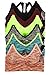 Sofra Women's Seamless Racerback Padded Bras, 6 Pcs/Pack, Space Dye, Black/Gray, Blue/Green, Coral/Burg, Solid, Black, Wine, Neon Green, One Size