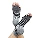 Gaiam Grippy Toeless Yoga Socks, Grey/Black