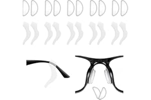 KUWSEIY Eyeglass Ear Grips and Nose Pad Sets, Eyeglasses Nose Pads and Ear Grippers Anti-slip Holder, Silicone Ear Hook, Soft Silicone Glasses Nose Pad for Eyeglasses, Sunglasses, 10 Pairs(Clear)