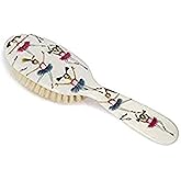 Rock & Ruddle Soft White Natural Boar Bristle Hairbrush for Babies and Young Children. Perfect for Fine Hair Detangling and Smoothing. Ballet Dancers Design, Small