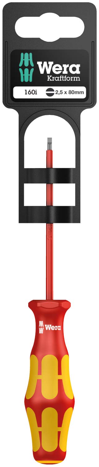 Wera 05100000001Kraftform 160 Vde Screwdriver Slotted Tip 2.5 Mm