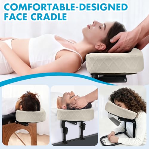 KONOVOLY Memory Foam Massage Headrest for Bed, Adjustable Massage Head Rest Support Base for Bed Undermattress Underlay Portable Support Base, 10.5 x 16 Inches (Light Yellow)