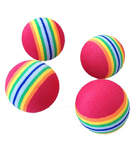 PET SHOW Bulk Coloured Cat Toys Balls Soft EVA Foam Rainbow Balls Interactive Cats Dogs Toys (50pcs)