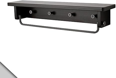 Amazon Ikea Hjalmarenタオルハンガー シェルフ Black Brown Stain トイレ用設備