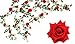 Luyue Artificial Rose Vine Silk Flowers Garland Wedding Flowers Vines Silk Roses Garland for Wedding Decorations (Red)