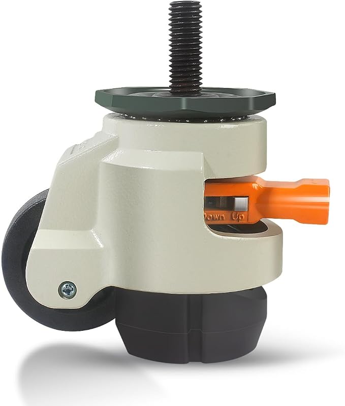 Nivellierrollen Schwerlastrollen mit Gewinde M12X30 Tragfähigkeit 1000KG, 4er Set 50MM Lenkrollen mit Ratschengriff-Design, 360-Grad-Möbelrollen Schwerlast für Maschine, Ausrüstung, Regale