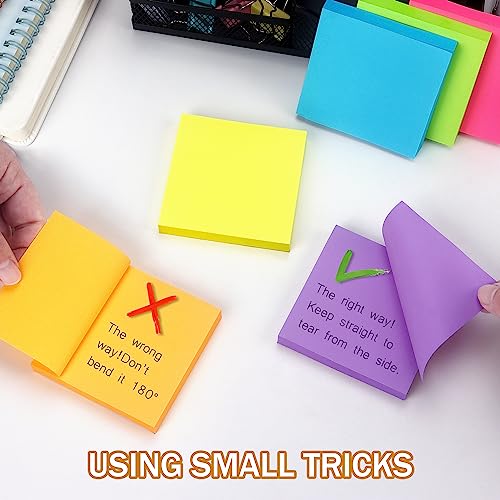 Sticky Notes 3x3 inch Bright Colors SelfStick Pads 6 Pads/Pack 100