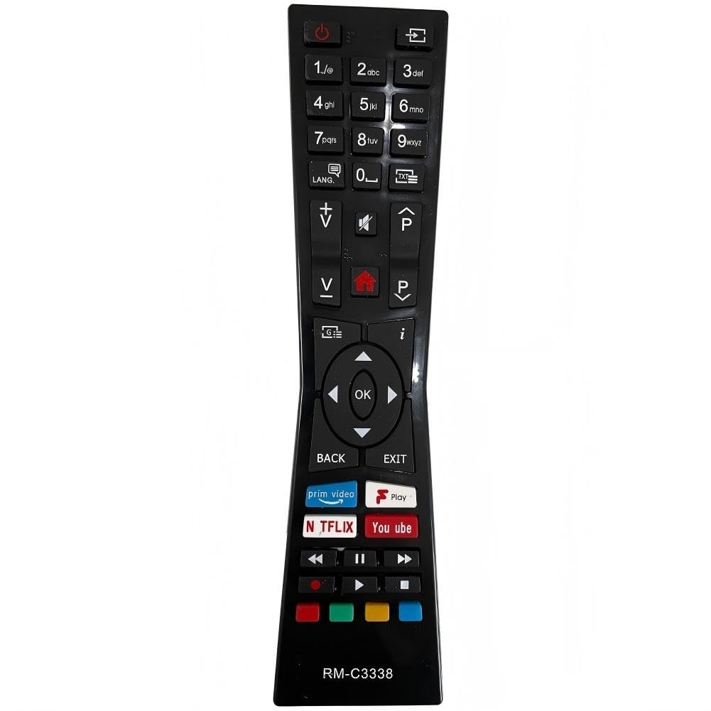 FYCJI Replacement RM-C3338 RC43101P JVC Remote Control for JVC 2018, 2019 Smart 4K UHD LED LCD TVs with Fplay YouTube Netflix Buttons LT-24C680 LT-24C681 LT-24C685 LT-24C686 LT-32C690 LT-32C691