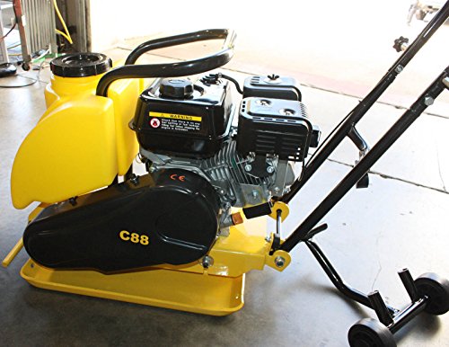 9TRADING 6.5HP Gas Power HD Plate Compactor Tamper Rammer with Water Tank