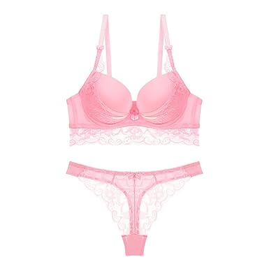 LOPILY Damen Reizwäsche Unterwäsche Geblümt Spitze BH mit Panty Dessous Reizwäsche Set Abnehmbare Gepolstert Cup Erotic Nacht