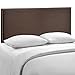 Modway Region Linen Fabric Upholstered Queen Headboard in Dark Brown with Nailhead Trim