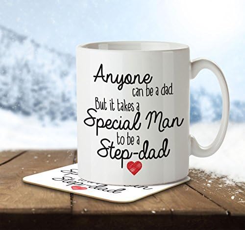 Anyone Can Be a Dad, But It Takes a Special Man to be a Step-Dad - Mug and Coaster By Inky Penguin by The Inky Penguin