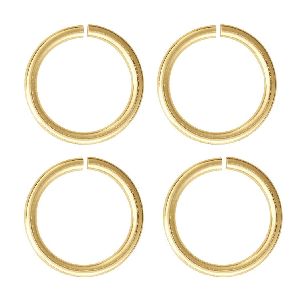 100pcs Top Quality 12mm Open Round Jump Rings (wire ~ 20GA or 0.8mm) 14k Gold Plated for Jewelry Craft Making CF168-12