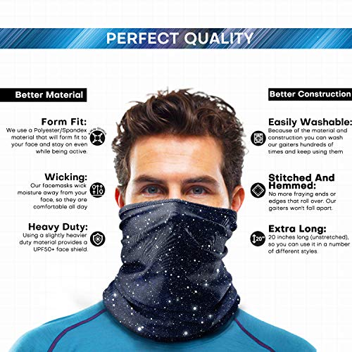 Neck Gaiter Face Mask,Reusable Face Cover Scarf,Summer Cooling Breathable Lightweight Bandana for Men Women