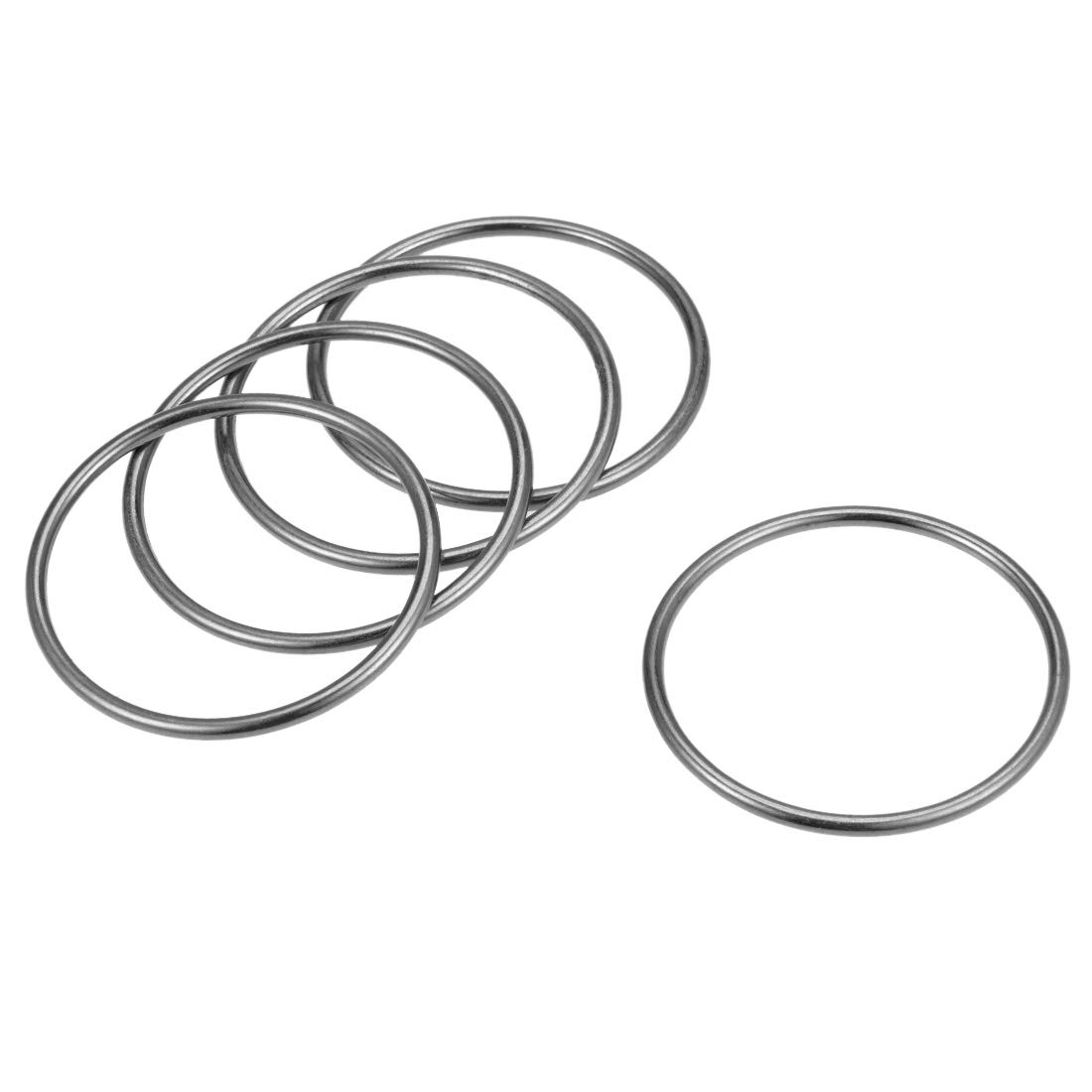 sourcing map O Ring Buckle 35mm(1.4") ID 3mm Thickness Zinc Alloy O-Rings for Hardware Bags Belts Craft DIY Accessories, Black 5pcs